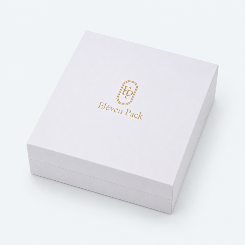 White Paper Lid and Base Jewelry Box - closed product view - JB-BM-01-P16