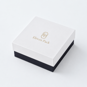 White Two-Piece Lid and Base Cardboard Jewelry Box - closed view