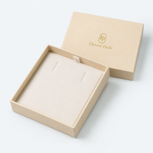 Yellow Simple Foam Insert Cardboard Jewelry Box - open product view - JB-BM-01-P48