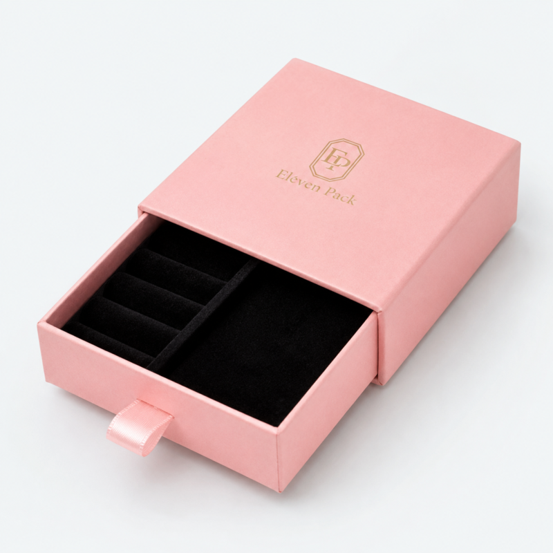 Multicolor Drawer Minimalist Cardboard Jewelry Box - open product view - JB-BM-01-P58 Multicolor Drawer Minimalist Cardboard Jewelry Box - open product view - JB-BM-01-P58