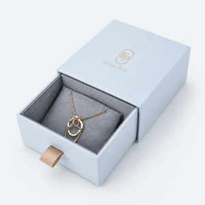 Sky Blue Drawer Luxury Cardboard Jewelry Box - open product view - JB-BM-01-P63