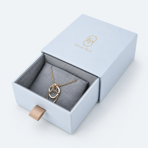 Sky Blue Drawer Luxury Cardboard Jewelry Box - open product view - JB-BM-01-P63 Sky Blue Drawer Luxury Cardboard Jewelry Box - open product view - JB-BM-01-P63