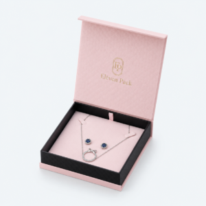 Pink Paper Magnetic Closure Flip-Top Jewelry Box - open product view - JB-BM-01-P64