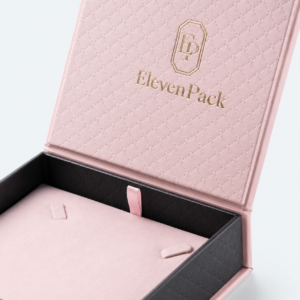 Pink Paper Magnetic Closure Flip-Top Jewelry Box - material or structure detail - JB-BM-01-P64