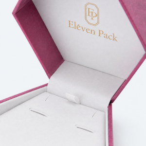 Pink Lid and Base Trapezoid Cardboard Jewelry Box for Necklaces and Earrings - material or structure detail - JB-BM-01-P66