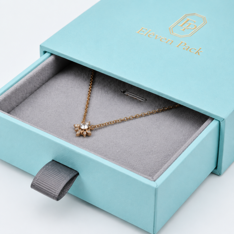 Tiffany Blue Gray Luxury Cardboard Jewelry Box - material or structure detail - JB-BM-01-P70