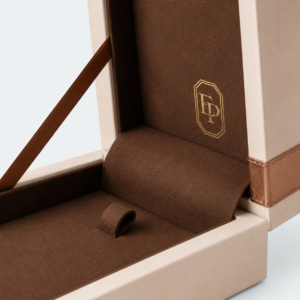 Brown Paper Lid and Base Ribbon Bow Jewelry Box - material or structure detail - JB-BM-01-P71 Brown Paper Lid and Base Ribbon Bow Jewelry Box - material or structure detail - JB-BM-01-P71