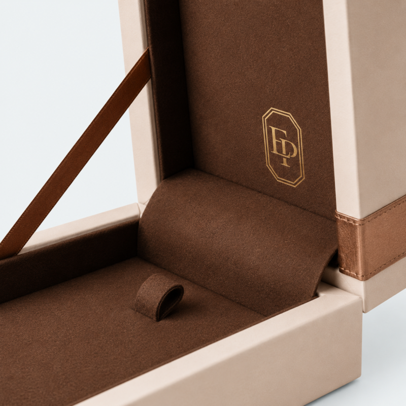 Brown Paper Lid and Base Ribbon Bow Jewelry Box - material or structure detail - JB-BM-01-P71 Brown Paper Lid and Base Ribbon Bow Jewelry Box - material or structure detail - JB-BM-01-P71