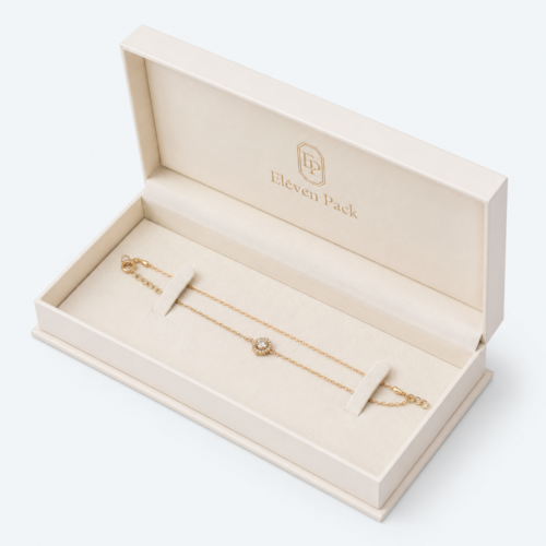 White Lid and Base Ribbon Bow Luxury Cardboard Jewelry Box - open product view - JB-BM-01-P72