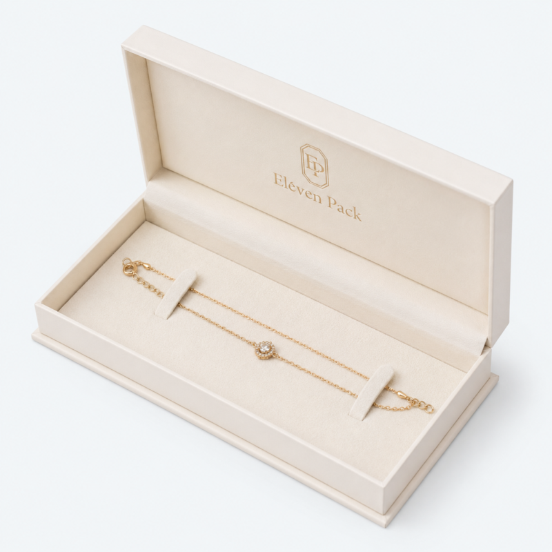 White Lid and Base Ribbon Bow Luxury Cardboard Jewelry Box - open product view - JB-BM-01-P72