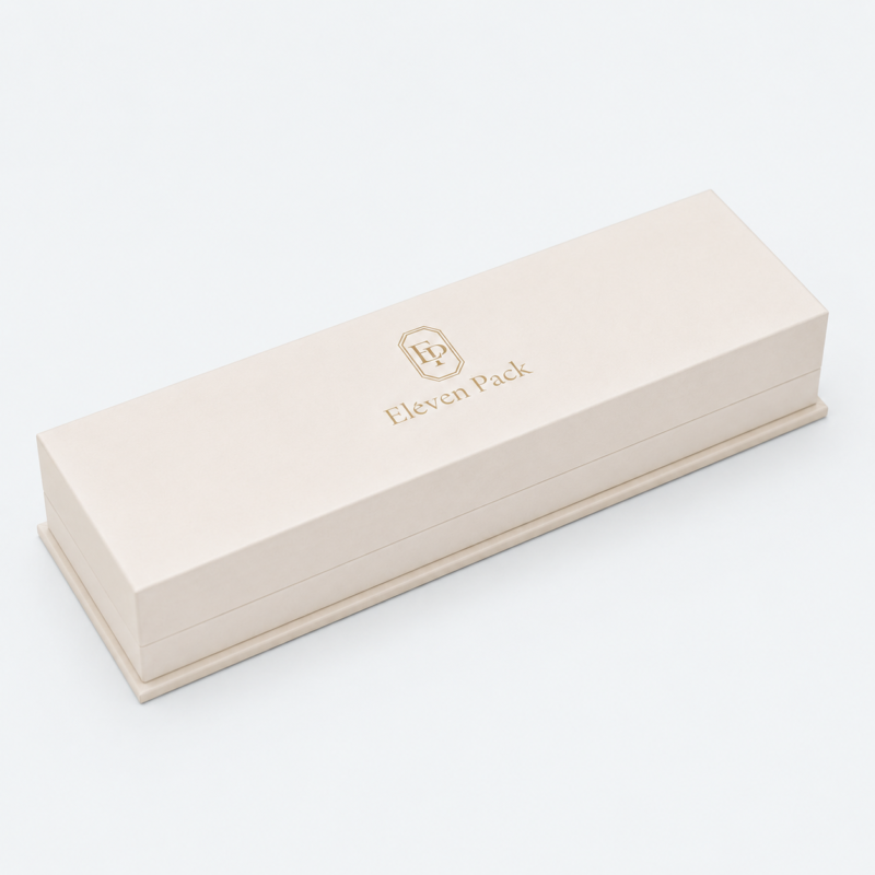 White Lid and Base Ribbon Bow Luxury Cardboard Jewelry Box - closed product view - JB-BM-01-P72