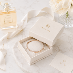 White Lid and Base Ribbon Bow Luxury Cardboard Jewelry Box - lifestyle usage scene - JB-BM-01-P72 White Lid and Base Ribbon Bow Luxury Cardboard Jewelry Box - lifestyle usage scene - JB-BM-01-P72