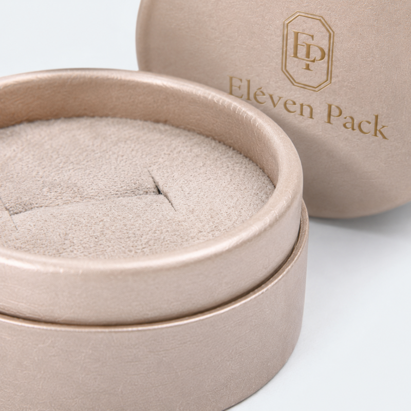 Champagne Pearlescent Paper Lid and Base Round Lid Luxury Jewelry Box - material or structure detail - JB-BM-01-P74 Champagne Pearlescent Paper Lid and Base Round Lid Luxury Jewelry Box - material or structure detail - JB-BM-01-P74