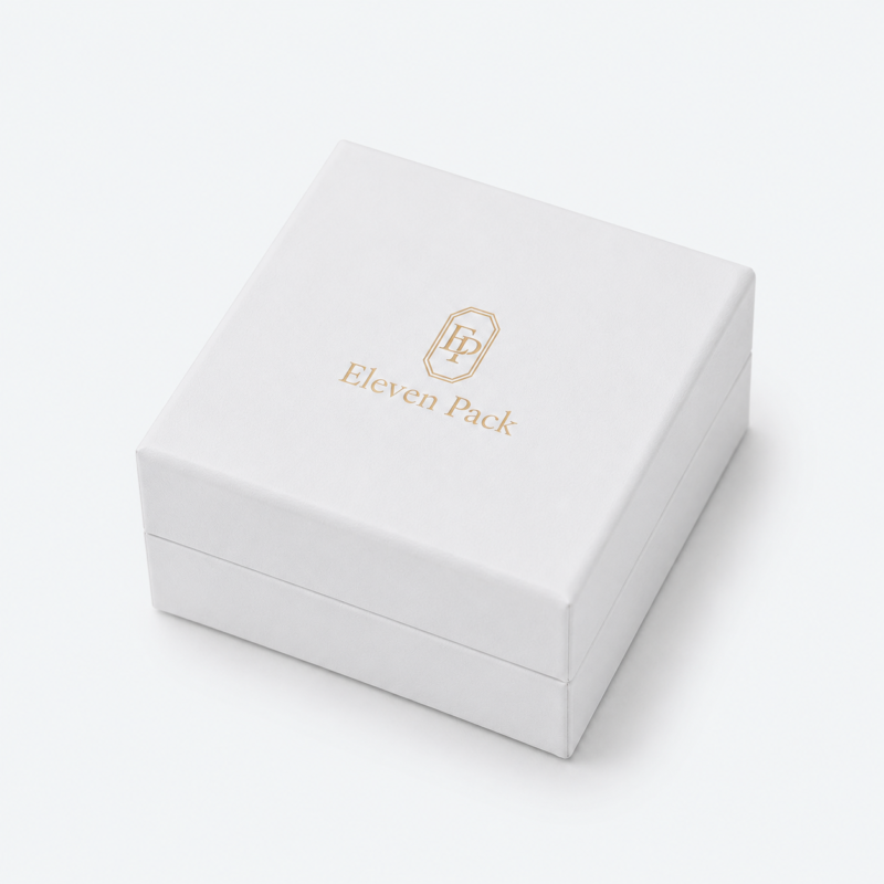White and Blue Lid and Base Minimalist Cardboard Jewelry Box - closed product view - JB-BM-01-P75