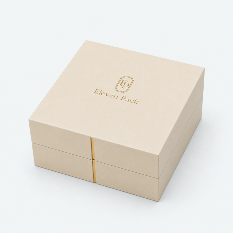 Yellow Art Paper Lid and Base Double-Layer Luxury Jewelry Box - closed product view - JB-BM-01-P77 Yellow Art Paper Lid and Base Double-Layer Luxury Jewelry Box - closed product view - JB-BM-01-P77