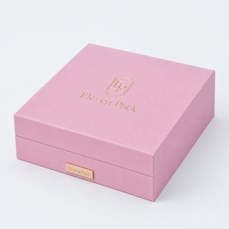 Custom Pink Paper Drawer Jewelry Box - closed product view - JB-BM-01-P78 Custom Pink Paper Drawer Jewelry Box - closed product view - JB-BM-01-P78