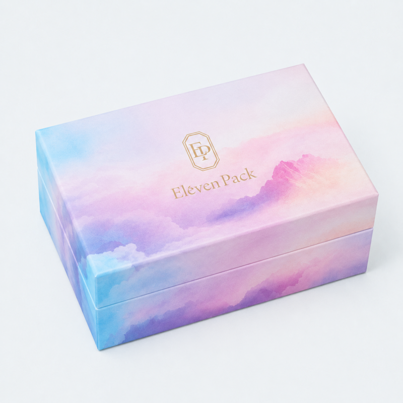 Colorful Lid and Base Iridescent Cardboard Jewelry Box - closed product view - JB-BM-01-P80 Colorful Lid and Base Iridescent Cardboard Jewelry Box - closed product view - JB-BM-01-P80