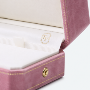 Custom Pink Hinged Lined Necklace Box - material or structure detail - JB-BM-02-P2