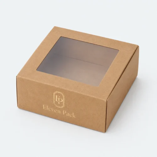 Custom Kraft Paper Gift Box with Window closed view