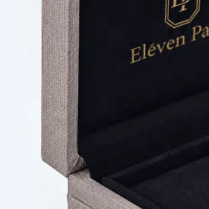 Custom Brown Hinged Cardboard Necklace Box material and insert detail