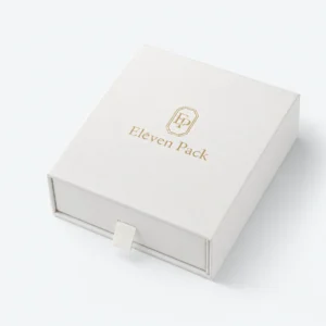 Custom White Cardboard Drawer Jewelry Box closed view