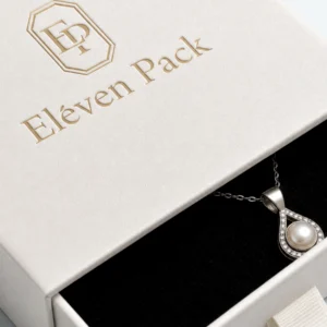 Custom White Cardboard Drawer Jewelry Box material and insert detail