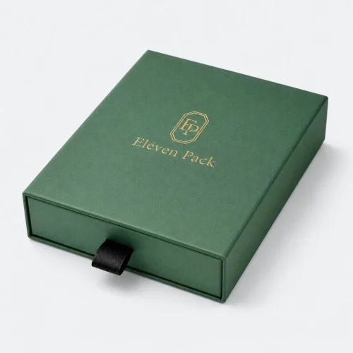Custom Green Paper Drawer Bracelet Box closed view
