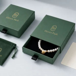 Custom Green Paper Drawer Bracelet Box custom packaging system scene