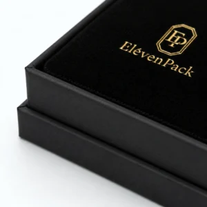 Custom Premium Black Cardboard Lid and Base Jewelry Box material and insert detail Custom Premium Black Cardboard Lid and Base Jewelry Box material and insert detail