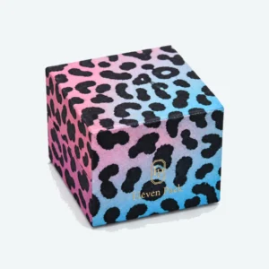 Custom Luxury Leopard Print Paper Earring Box closed view