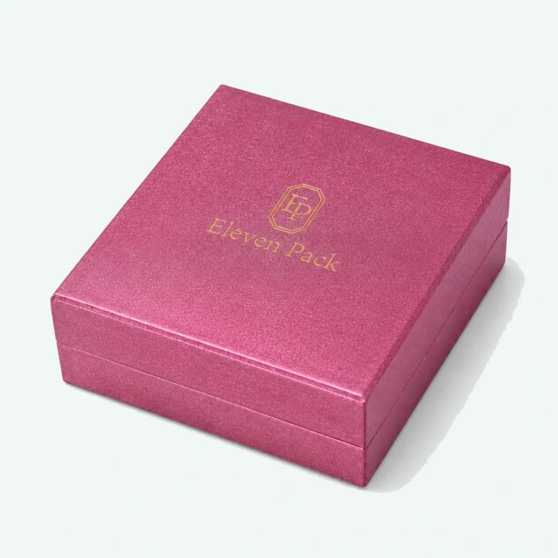 Custom Pink Purple Textured Art Paper Bangle Box closed view