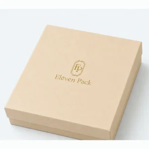Custom Yellow Cardboard Foam Insert Jewelry Box logo and closure detail