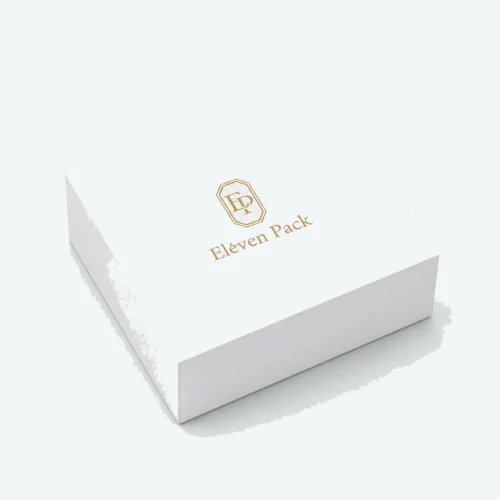 Custom White Lid and Base Cardboard Bracelet Box closed view