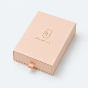 Custom Pink Paper Drawer Bracelet Box closed view