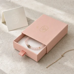 Custom Pink Paper Drawer Bracelet Box jewelry packaging usage scene