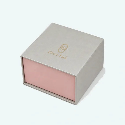 Custom Multifunctional Pink and Gray Flip Top Jewelry Box closed view