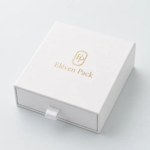 Custom Black and White Drawer Jewelry Box closed view