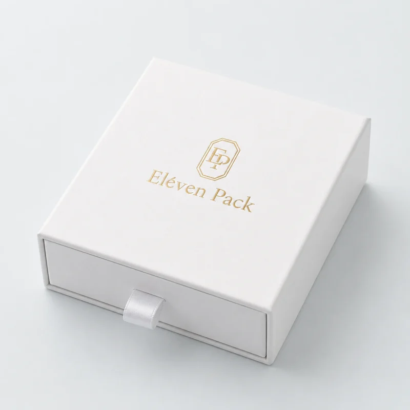 Custom Black and White Drawer Jewelry Box closed view