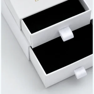 Custom Black and White Drawer Jewelry Box material and insert detail