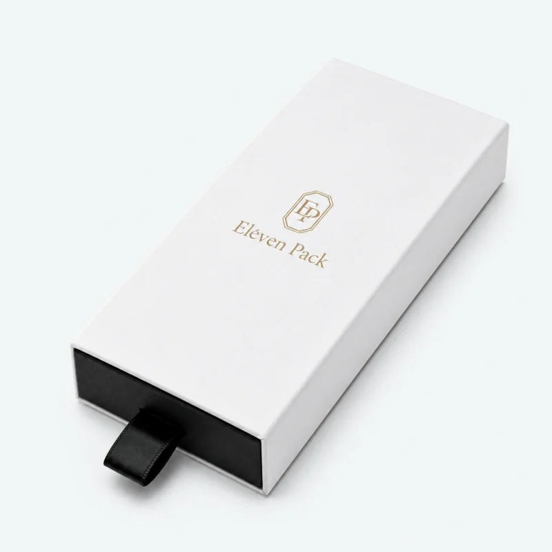 Custom White Drawer Cardboard Jewelry Box closed view