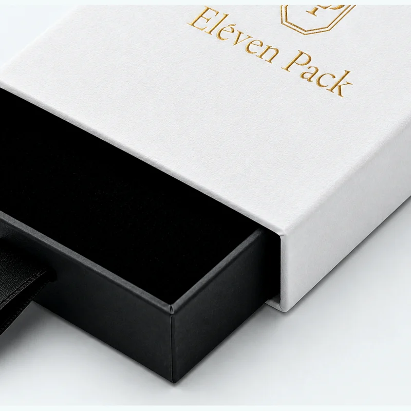 Custom White Drawer Cardboard Jewelry Box material and insert detail