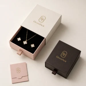 Custom Pink Drawer Cardboard Necklace Box custom packaging system scene Custom Pink Drawer Cardboard Necklace Box custom packaging system scene