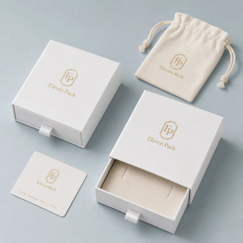 Custom White Drawer Cardboard Jewelry Box custom packaging system scene Custom White Drawer Cardboard Jewelry Box custom packaging system scene