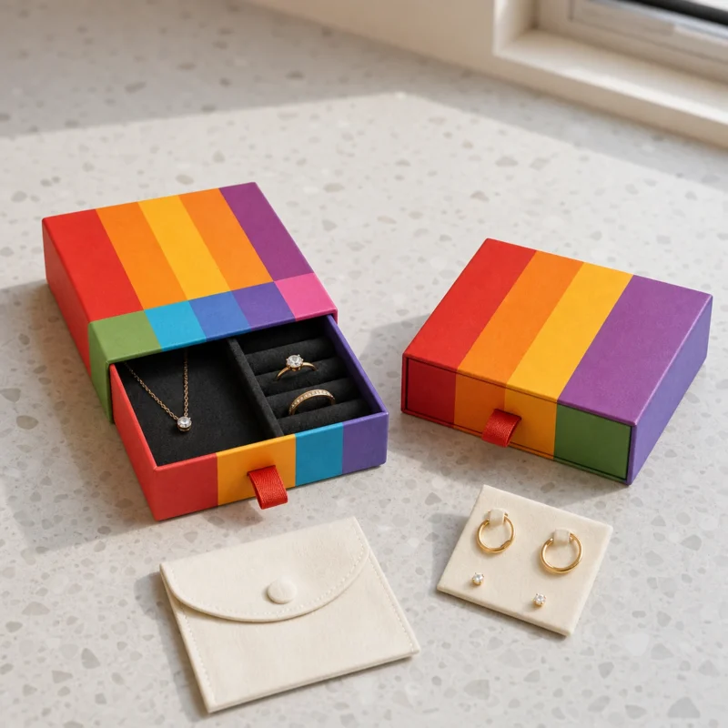 Custom Orange Paper Drawer Jewelry Box jewelry packaging usage scene