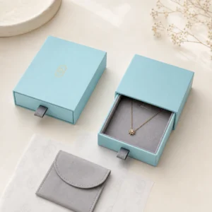 Custom Luxury Tiffany Blue Drawer Cardboard Jewelry Box custom packaging system scene
