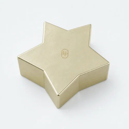 Custom Iridescent Star Lid and Base Earring Box closed view
