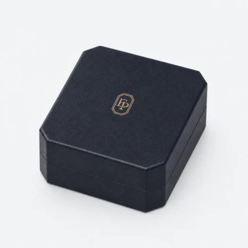 Custom Black Paper Suede Jewelry Box closed view