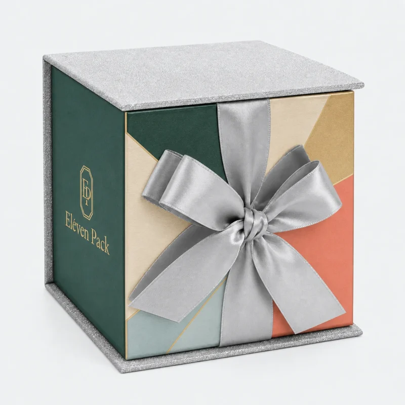 custom multicolor art paper lid base ribbon bow gift box gift box 1 - GB-BM-02-P40 product image 1