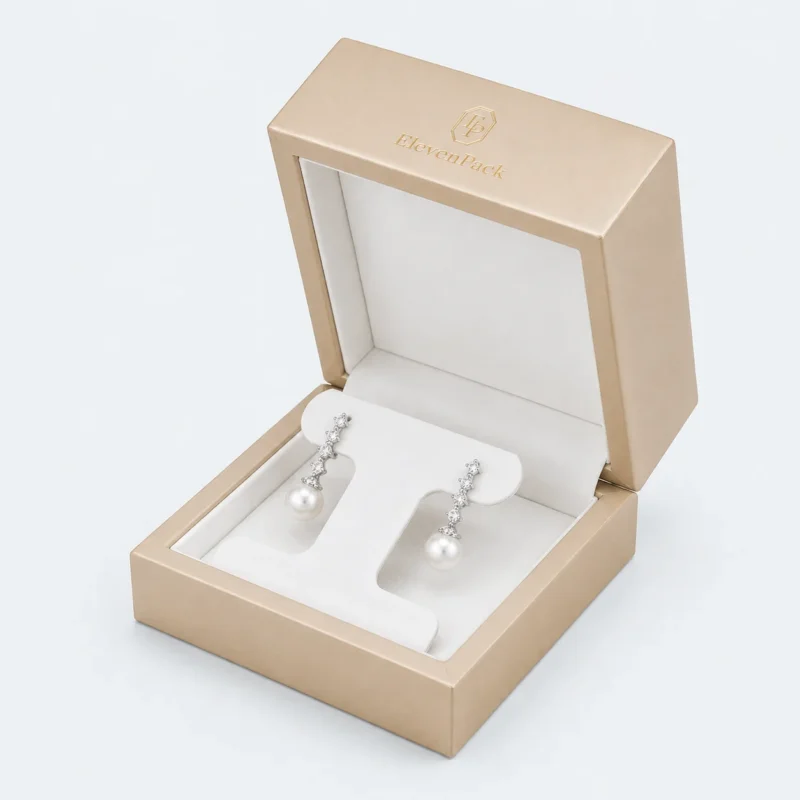 custom three color pu leather premium custom earring box jewelry box 2 - JB-BM-05-P39 product image 2
