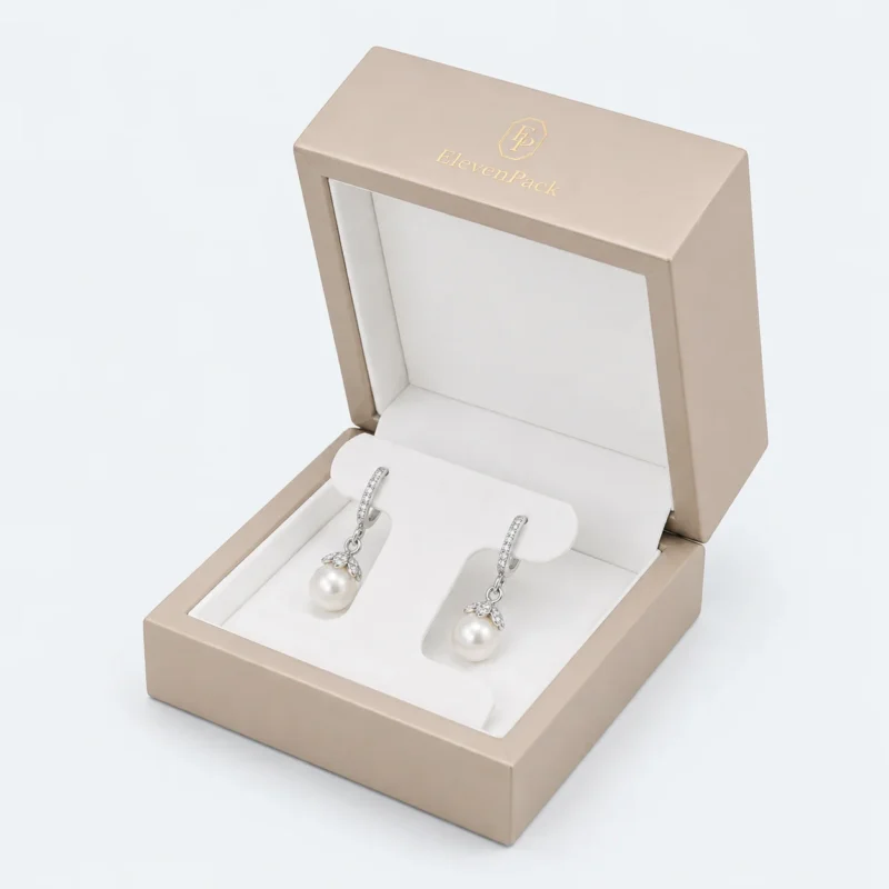 custom three color pu leather premium custom earring box jewelry box 3 - JB-BM-05-P39 product image 3